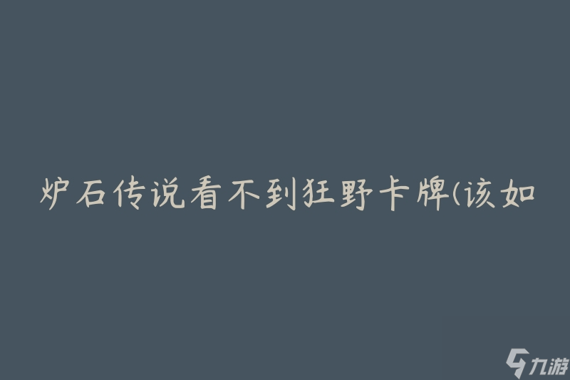 炉石传说看不到狂野卡牌(该如何解决?)