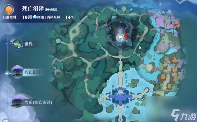 梦幻新诛仙的死亡沼泽探灵地图详细位置在哪？ （梦幻新诛仙探灵位置）