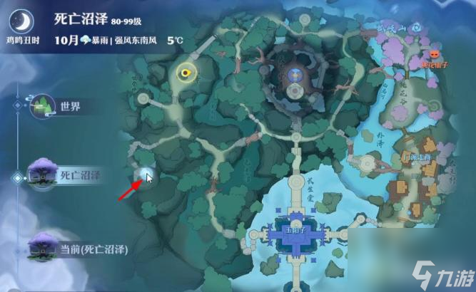 梦幻新诛仙的死亡沼泽探灵地图详细位置在哪？ （梦幻新诛仙探灵位置）
