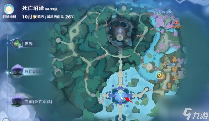 梦幻新诛仙的死亡沼泽探灵地图详细位置在哪？ （梦幻新诛仙探灵位置）