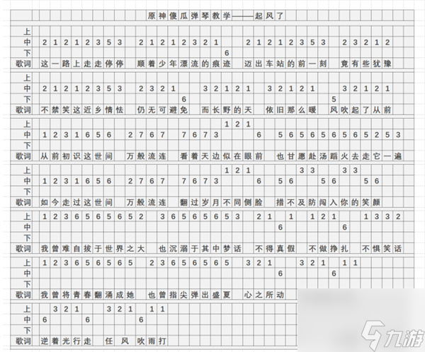 原神起風(fēng)了曲譜手機(jī)版-起風(fēng)了琴譜簡(jiǎn)譜圖片