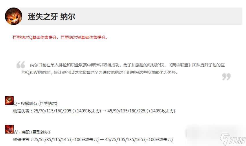 英雄联盟13.17版本正式服纳尔加强一览