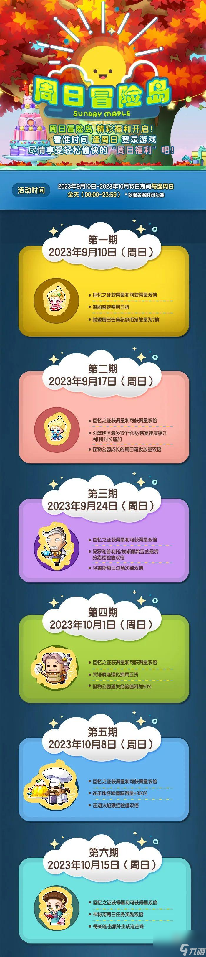 冒險(xiǎn)島周日活動(dòng)表2023年9月一覽