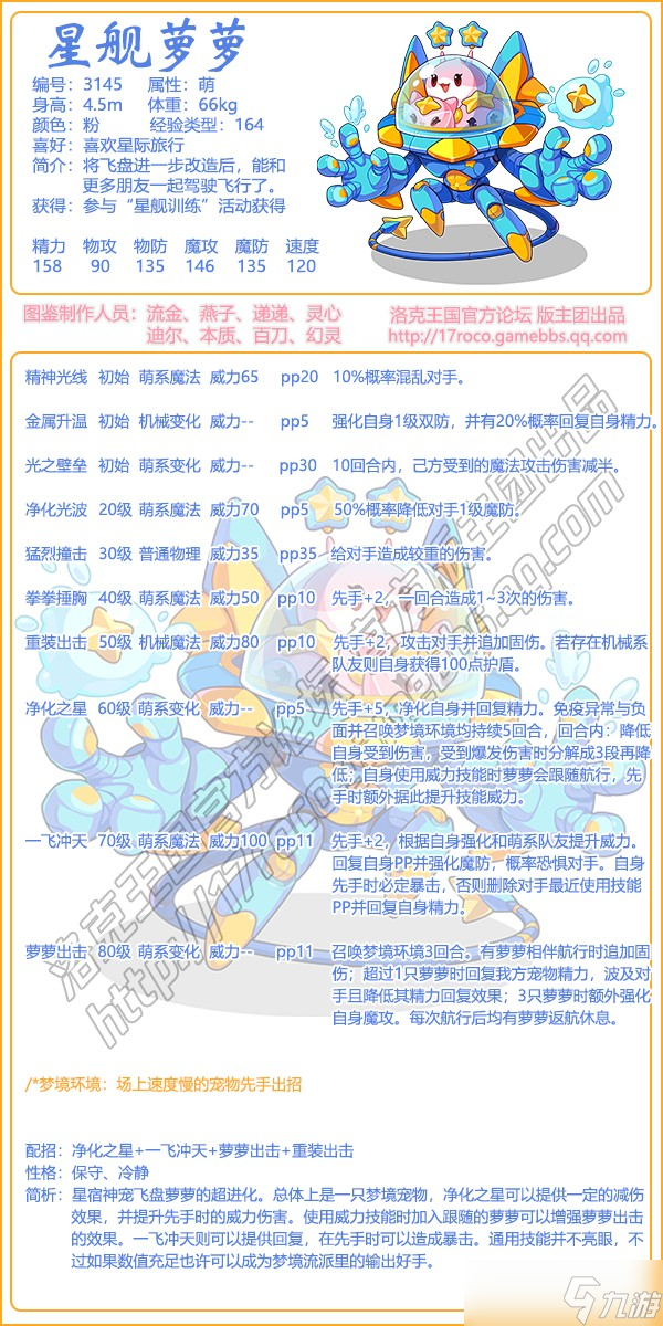 《洛克王國》星艦蘿蘿技能表圖鑒