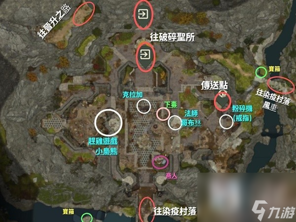 博德之门3第一章地图重要点位标注