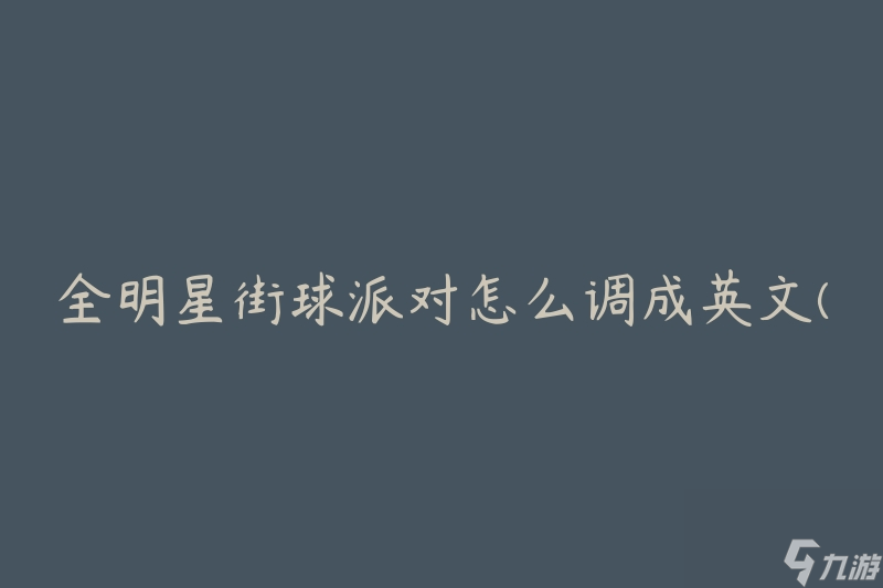 全明星街球派对怎么调成英文(有什么方法可以快速切换语言设置)