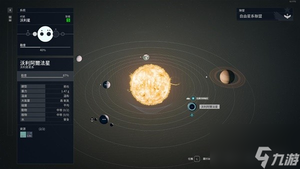 《星空》沃利星系各星球资源整理