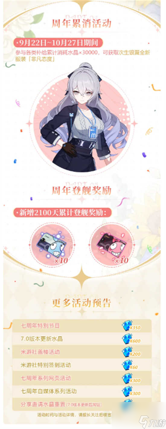 崩坏3七周年庆典带来哪些福利 崩坏3七周年庆典带来的福利详情