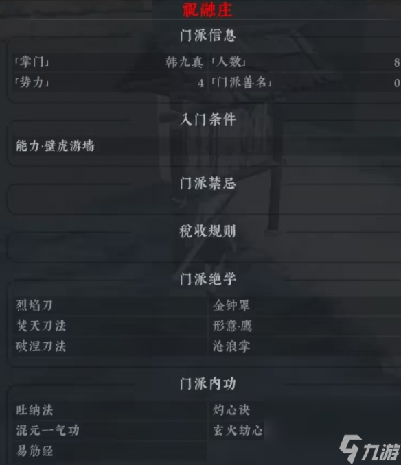 《绝世好武功》门派入门条件汇总 全门派绝学内功及入门条件一览