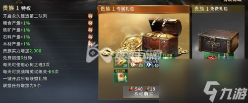 权力的游戏手游贵族价格表介绍