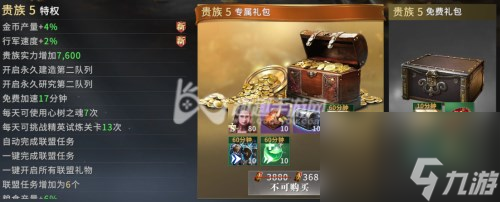 权力的游戏手游贵族价格表介绍