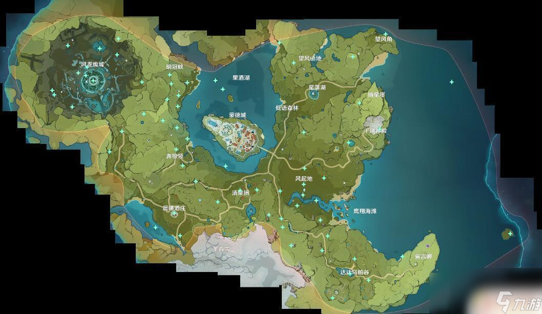 原神大世界地圖全貌 《原神》七國地圖全貌介紹