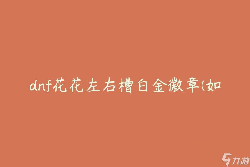 dnf花花左右槽白金徽章(如何获取和提升装备等级)