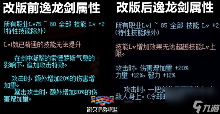 dnf逸龍劍改版前后對(duì)比（逸龍劍改版后屬性有多強(qiáng)）