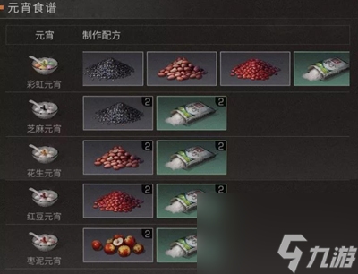 明日之后花生元宵食谱介绍