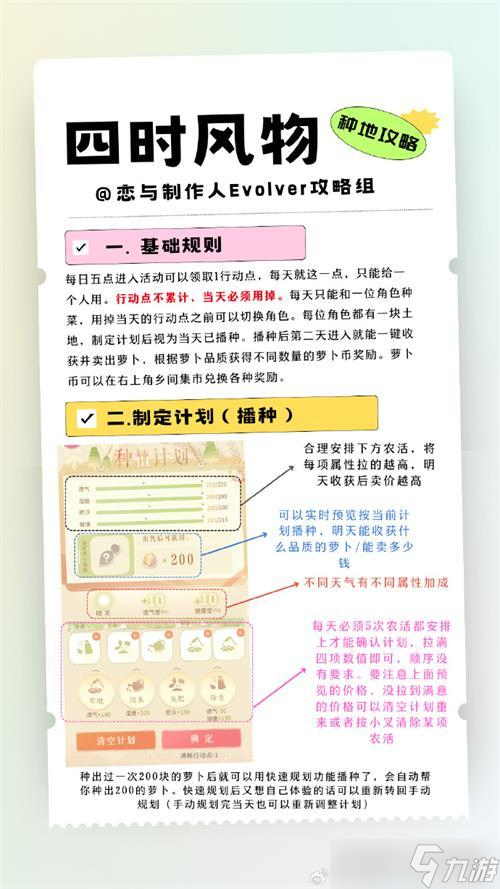 恋与制作人四时风物种地攻略大全