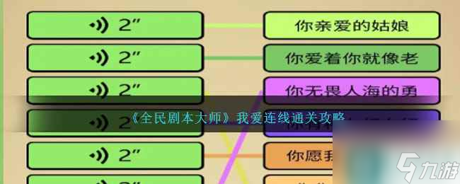 《全民剧本大师》我爱连线通关方法