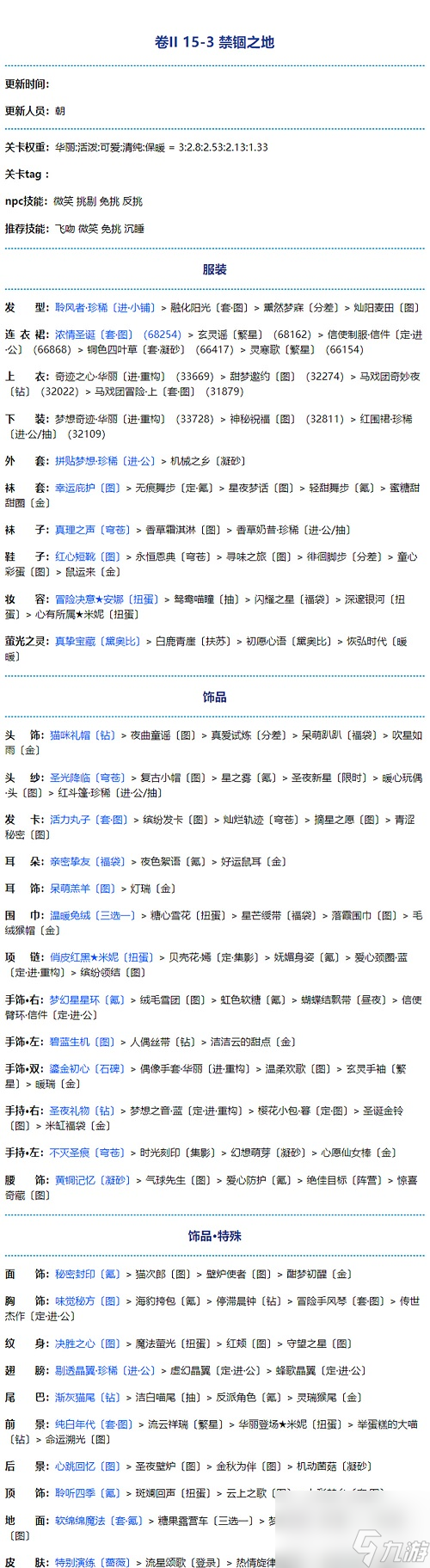 奇迹暖暖卷二15-3禁锢之地刷分攻略
