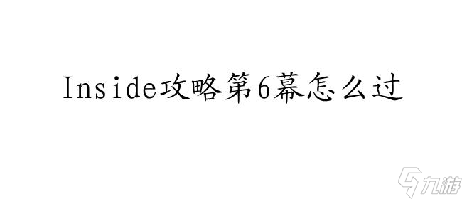 Inside攻略第6幕怎么過 - 快速通關攻略分享