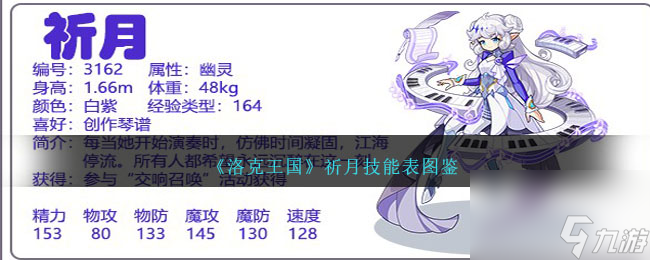 洛克王国祈月技能表图鉴-祈月怎么样/厉害吗