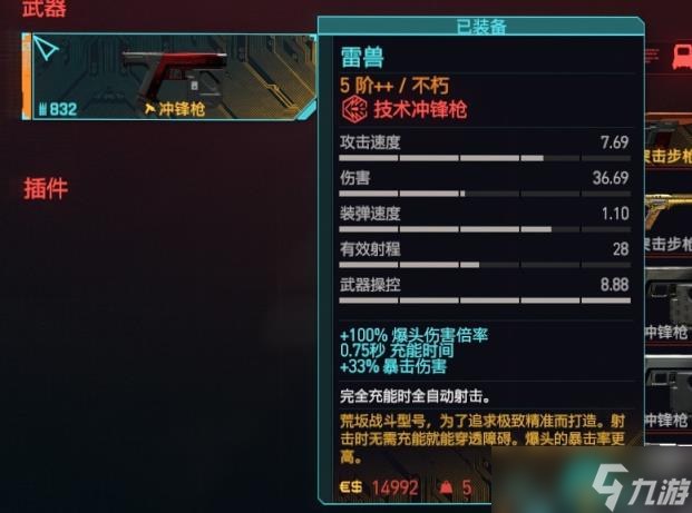 《赛博朋克2077》冲锋枪推荐排行榜一览