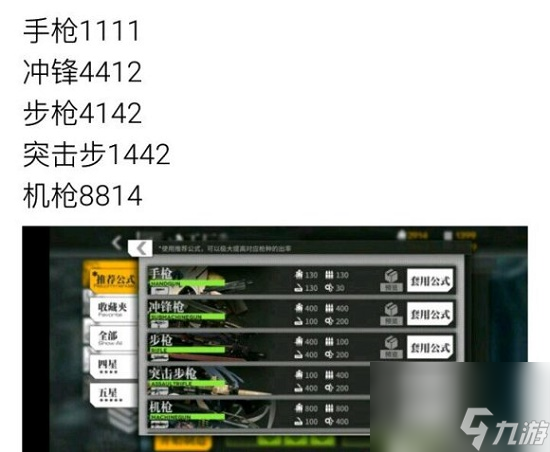 使命召唤少女前线人形制造公式大全攻略