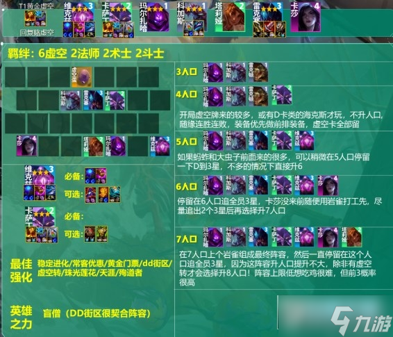 云顶之弈s9.5黄金虚空阵容推荐 黄金虚空阵容装备搭配攻略