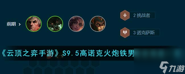 <a id='link_pop' class='keyword-tag' href='https://www.9game.cn/yundingzhiyi/'><a id='link_pop' class='keyword-tag' href='https://www.9game.cn/yundingzhiyi/'>云顶之弈手游</a></a>S9.5高诺克火炮铁男阵容强度怎么样-S9.5高诺克火炮铁男阵容强度一览
