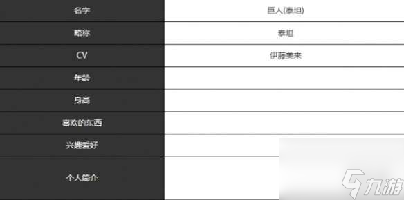 宿命回响巨人角色介绍