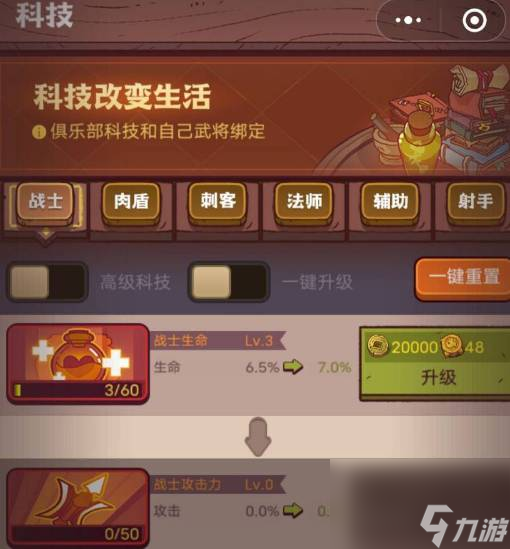 咸鱼之王俱乐部科技怎么点吕布高级科技怎么点