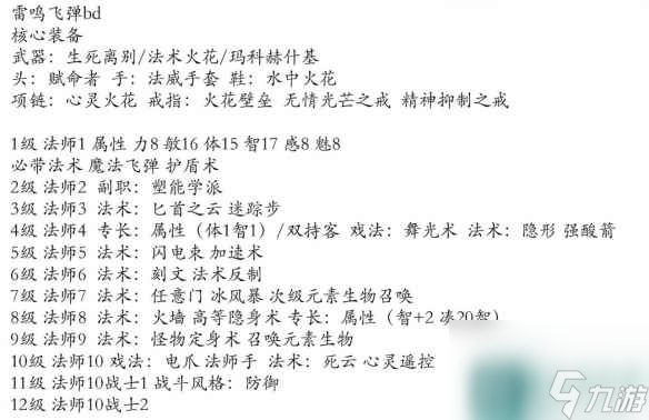 《博德之门3》雷鸣飞弹法师构筑