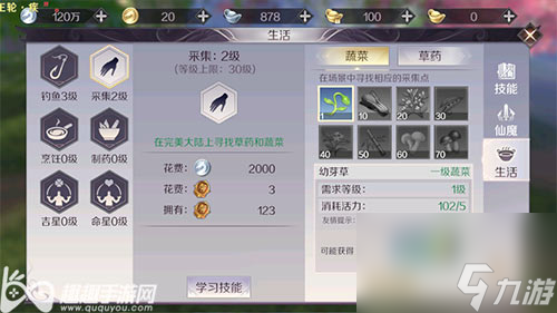 如何提高采集等级 完美世界手游采集技能在哪学