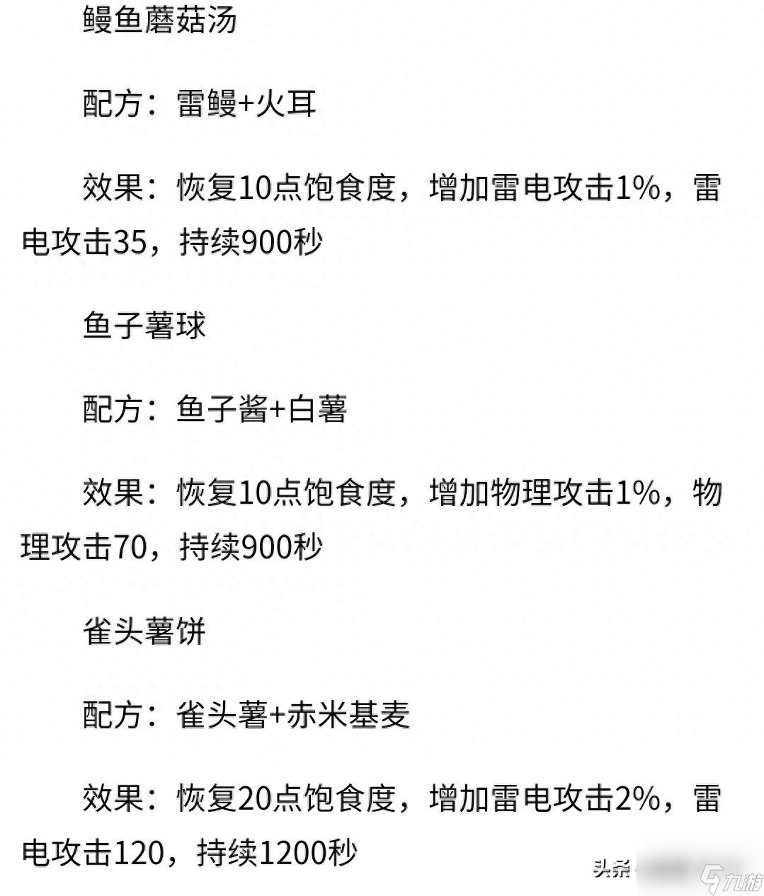幻塔食谱大全及配方图文-全食谱配方汇总图鉴「科普」