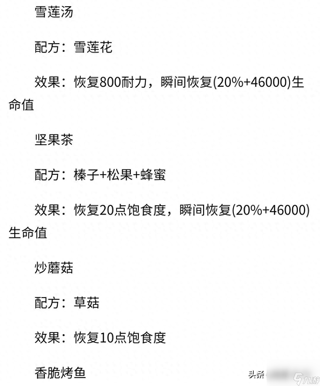 幻塔食谱大全及配方图文-全食谱配方汇总图鉴「科普」