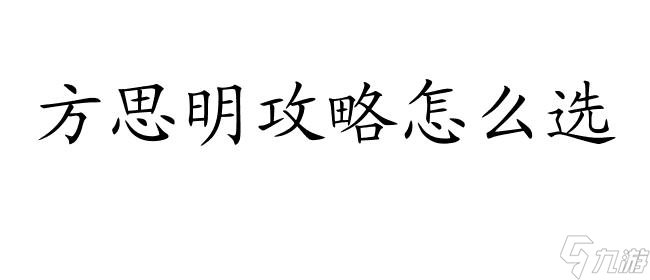 方思明攻略怎么选 - 精确帮助你选择最佳攻略方案