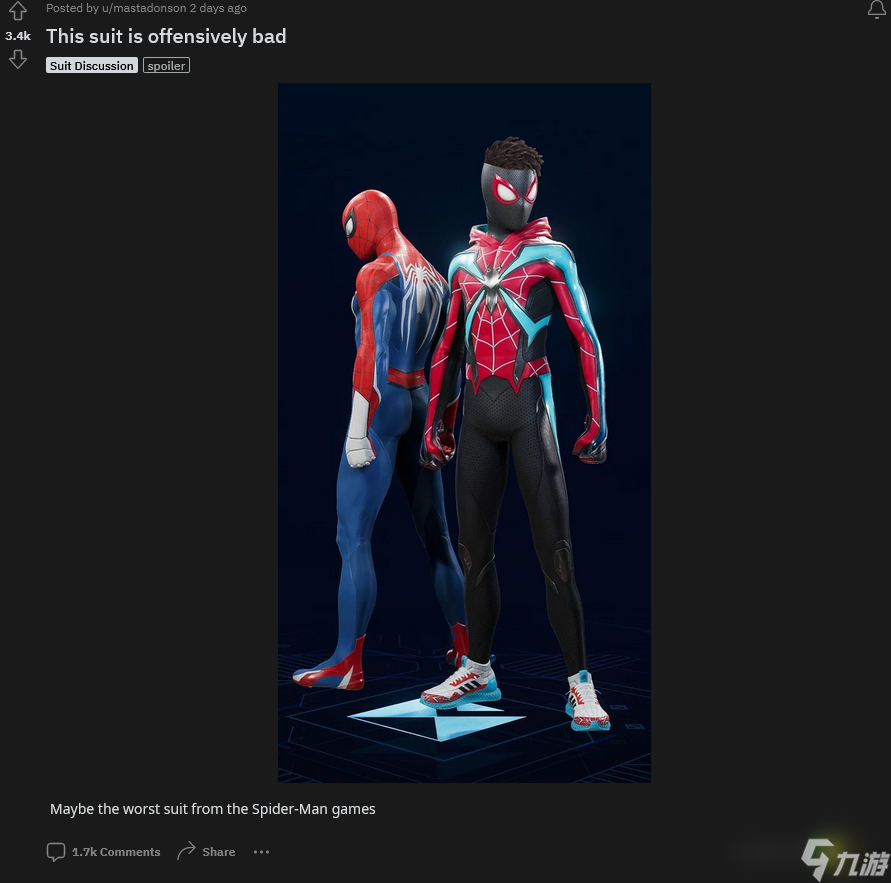 这是《蜘蛛侠》游戏史上最丑战衣？你认同吗？