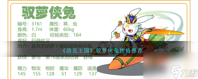 洛克王國(guó)馭蘿俠兔性格什么好-馭蘿俠兔性格推薦