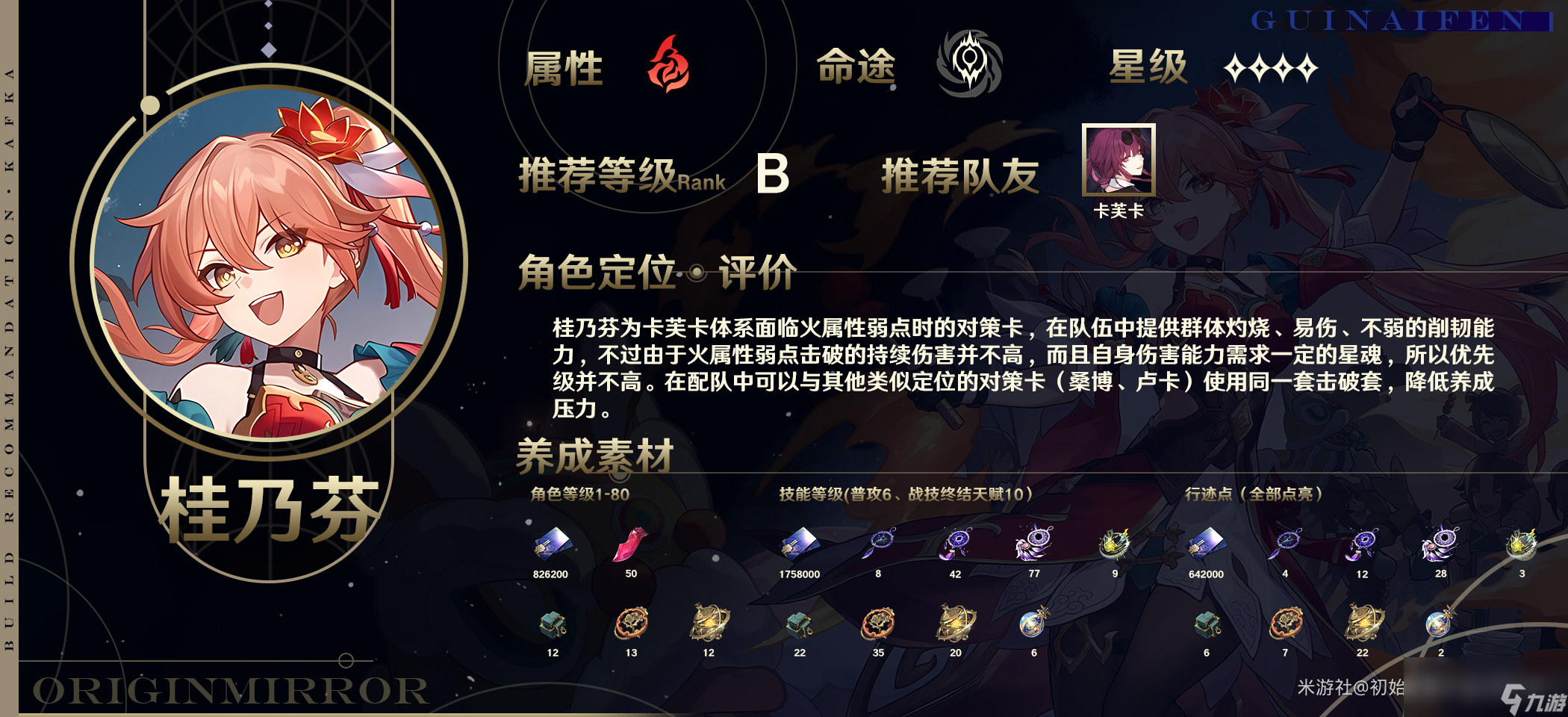 崩坏星穹铁道桂乃芬培养攻略