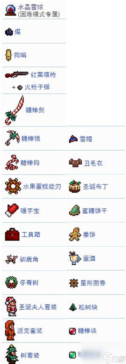 泰拉瑞亚雪人军团掉落物品一览
