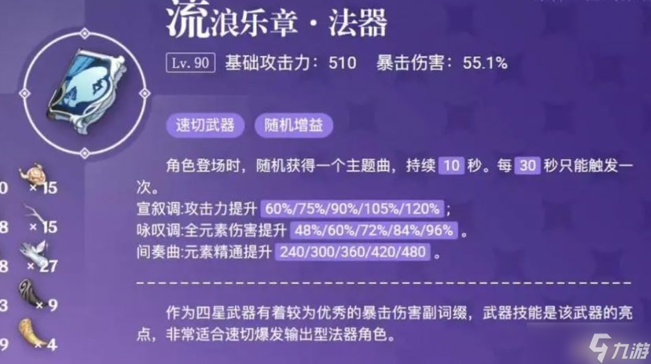 原神手游那维莱特能用流浪乐章吗