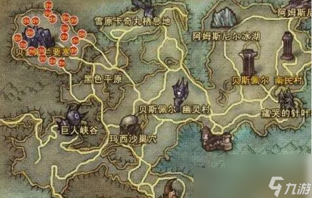 魔兽世界永恒之塔奥德采集1-499熟练度采集路线