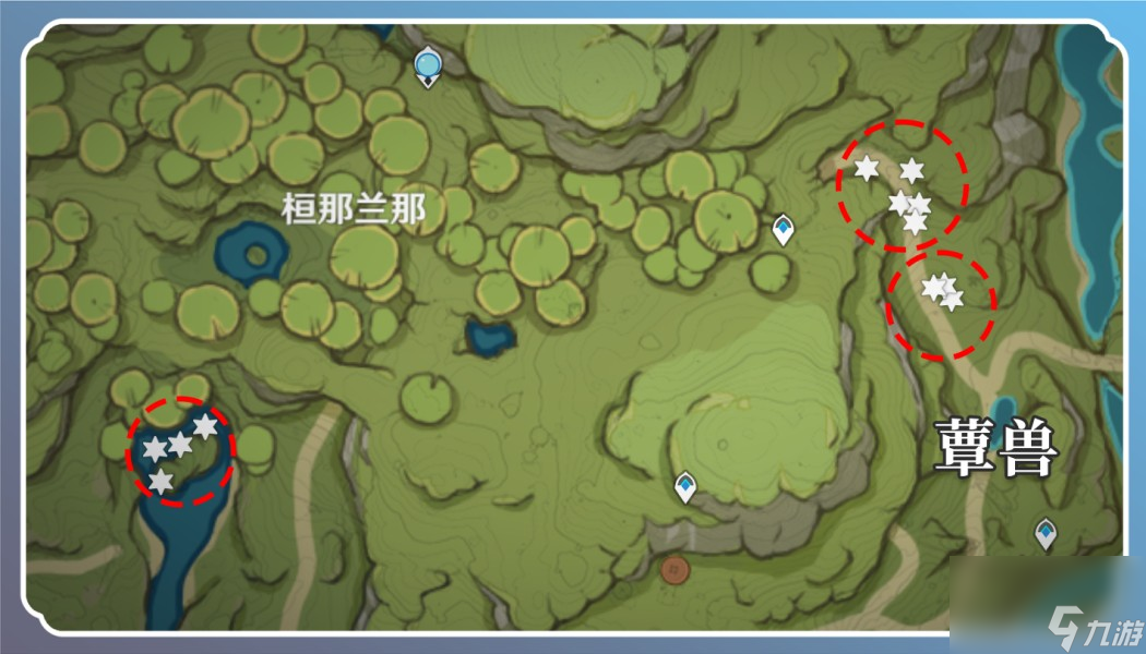 《原神》蕈兽孢子采集路线图