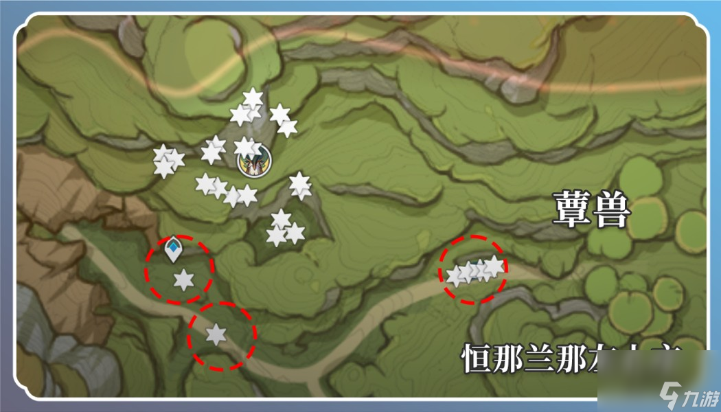 《原神》蕈兽孢子采集路线图