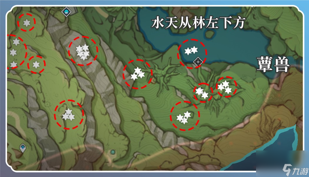 《原神》蕈兽孢子采集路线图