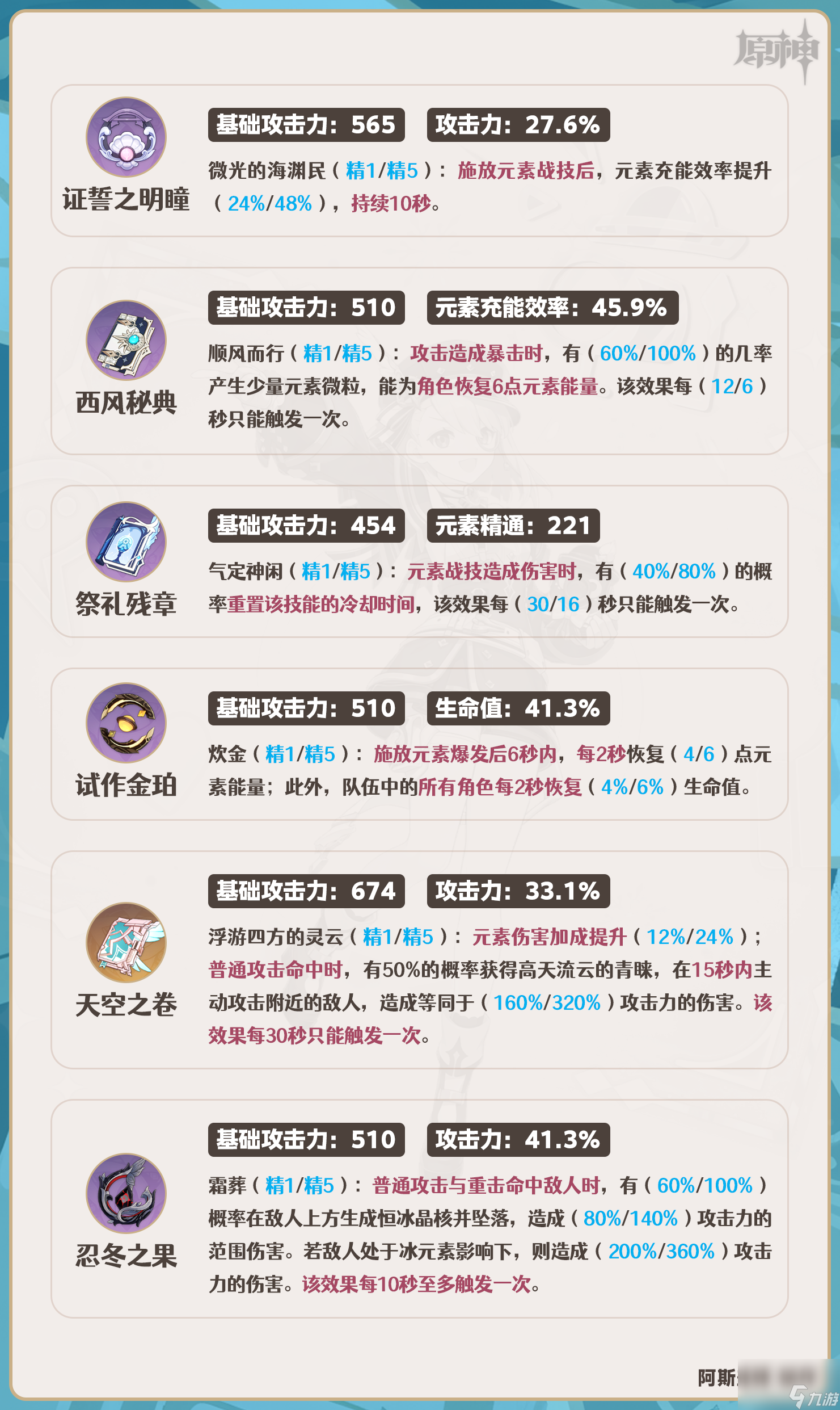 原神夏洛蒂武器推荐