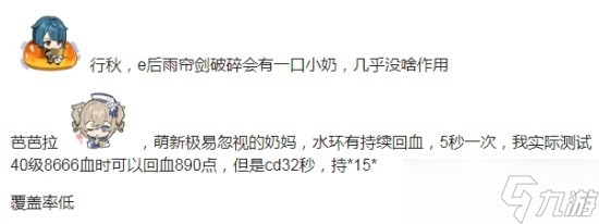 《原神》全奶妈启动时间对比