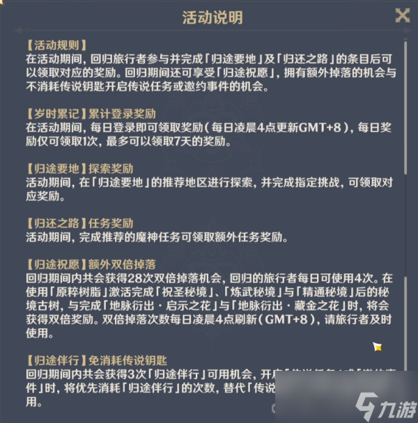 《原神》4.2新回归奖励一览
