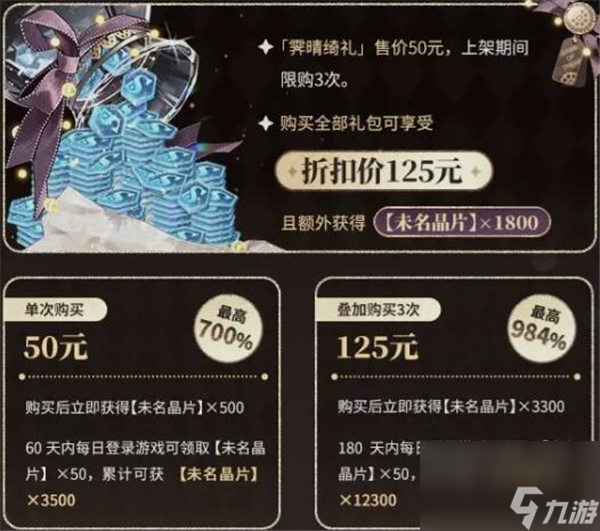 未定事件簿霁晴绮礼礼包怎么样 未定事件簿霁晴绮礼礼包奖励一览