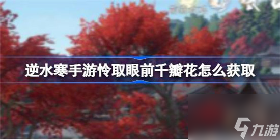 逆水寒手游怜取眼前千瓣花该怎么获取