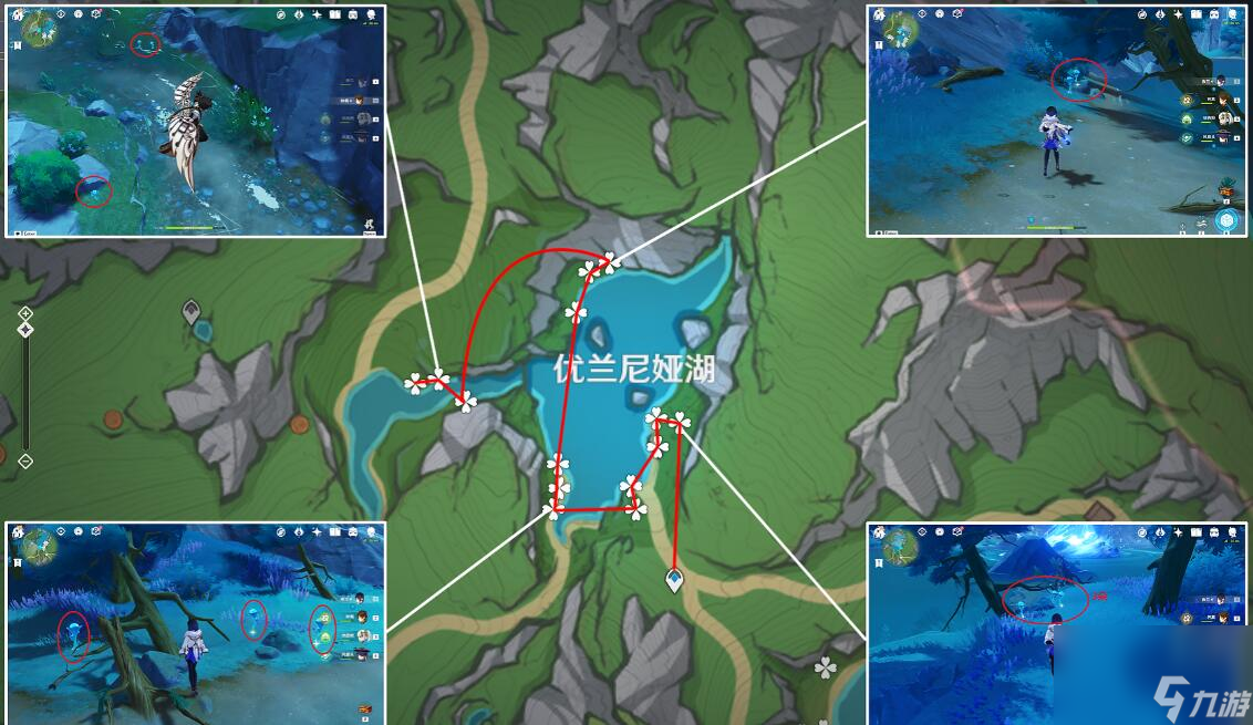 原神湖光铃兰收集路线分析